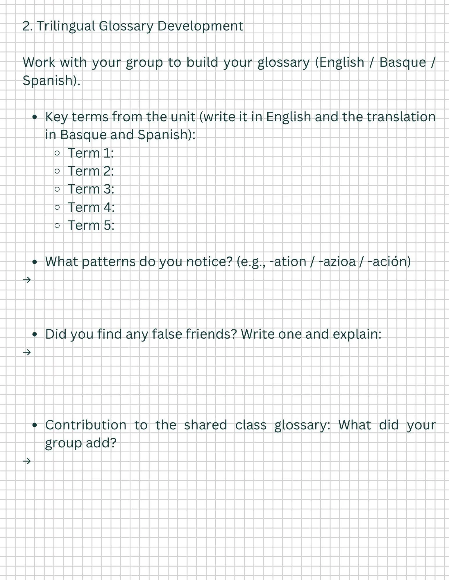 Workbook visual material